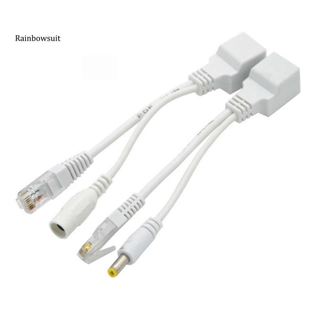 Bộ 2 Đầu Nối Tách Dây Cáp Ethernet 12V Phích Cắm Và Sử Dụng Nguồn Điện POE PVC