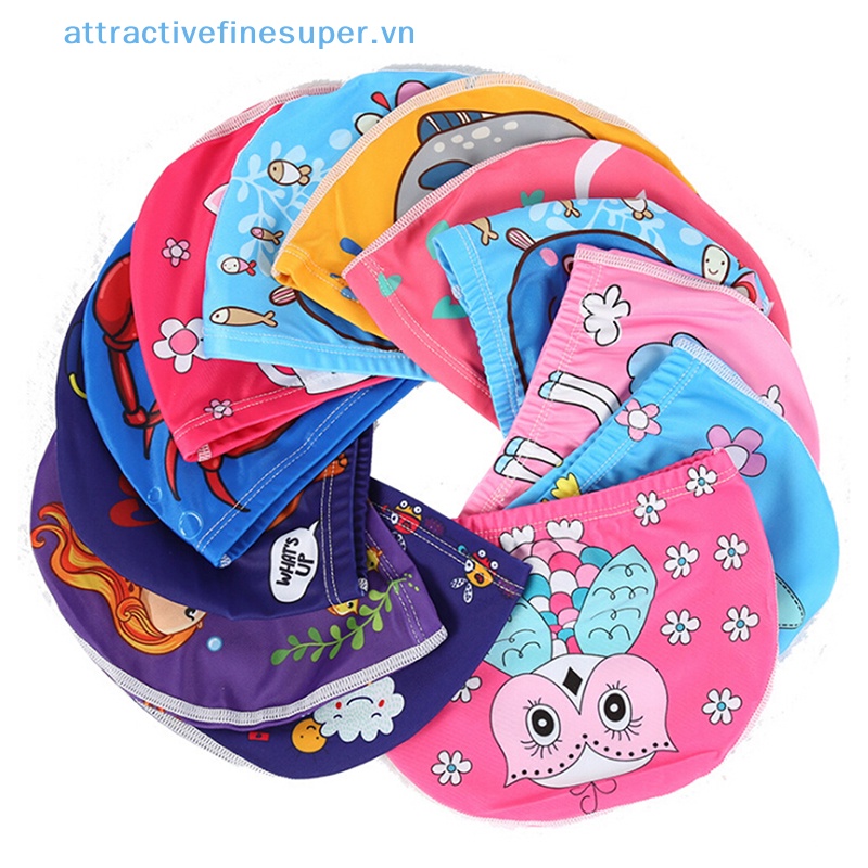 Afs Mũ Bơi Co Giãn In Họa Tiết Hoạt Hình Dễ Thương Bảo Vệ Tai Cho Bé