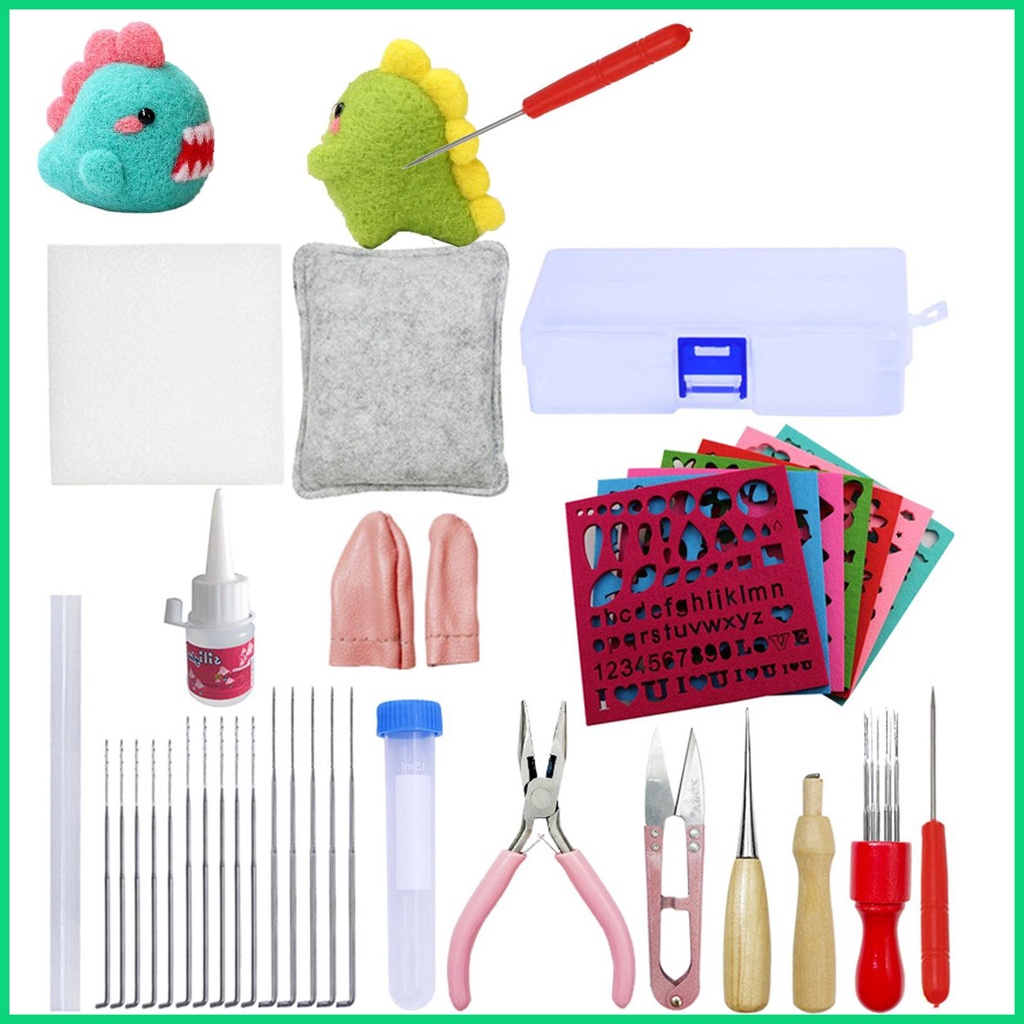 Bộ Dụng Cụ May Vá Thủ Công Bằng Nỉ Kèm Hộp Đựng Ngón Tay Tiện Dụng DIY