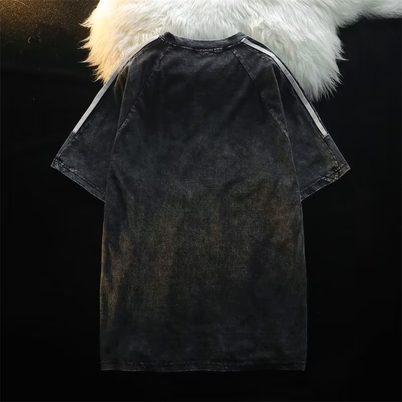 Áo Thun Unisex Tay Ngắn In Hình Phong Cách Đường Phố Cổ Điển Đường Phố Nước Giặt Rửa Được Kiểu Mỹ Mùa Hè Cho Nam Và Nữ