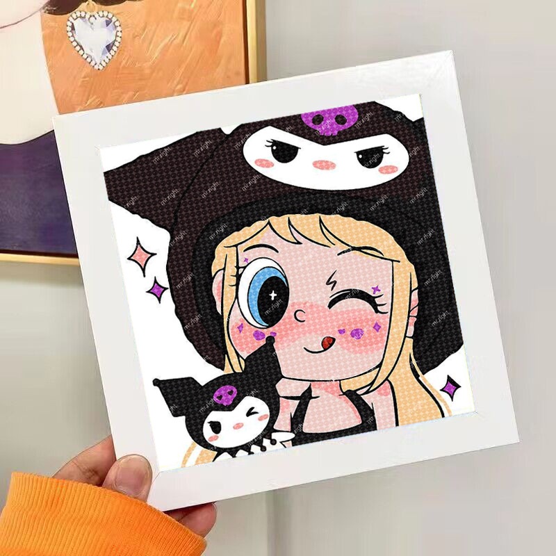 Bộ Tranh Đính Đá Tự Làm Hình Cún Sanrio Kumamon Cho Bé