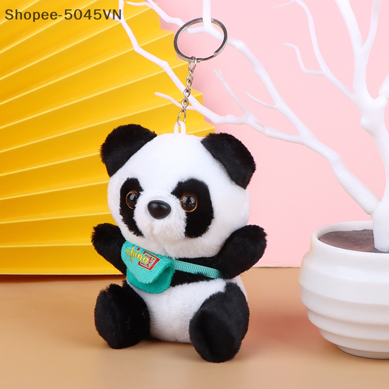 Búp Bê Gấu Trúc Nhồi Bông 12CM Mềm Mại Treo Móc Khóa / Ba Lô / Túi Xách Trang Trí Xe Hơi