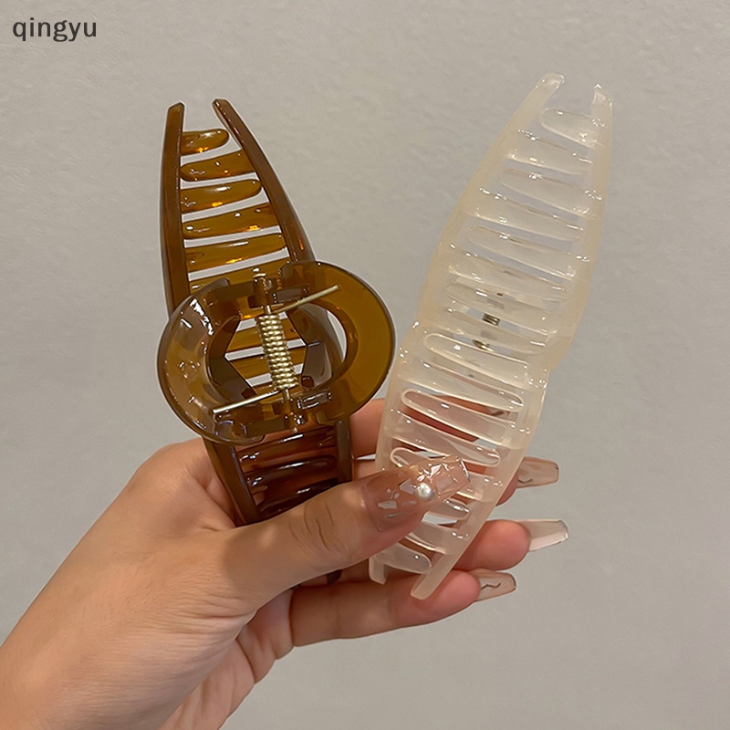 Kẹp Tóc Cá Mập Màu Thạch Cỡ Lớn 13cm Mới Cho Nữ