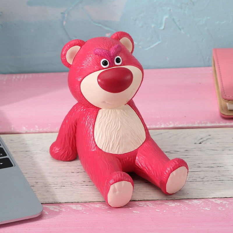 Strawberry bear giá đỡ điện thoại di động máy tính để bàn trang trí hoạt hình dễ thương giá đỡ máy tính bảng