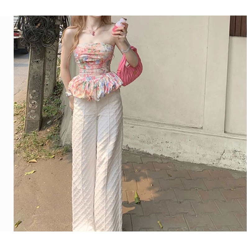 [Hàng Có Sẵn] Áo Ống Sát Nách Dạng Ống Nhỏ Siêu Hot Phong Cách Pháp Ngọt Ngào Cho Nữ