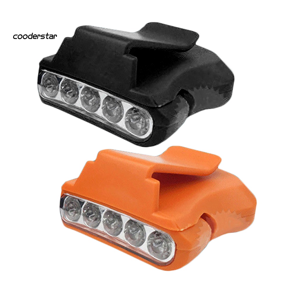 Đèn Led 5 Bóng Có Kẹp Gắn Mũ Lưỡi Trai Tiện Dụng Khi Đi Câu Cá / Cắm Trại