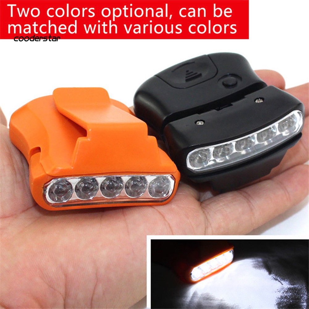 Đèn Led 5 Bóng Có Kẹp Gắn Mũ Lưỡi Trai Tiện Dụng Khi Đi Câu Cá / Cắm Trại