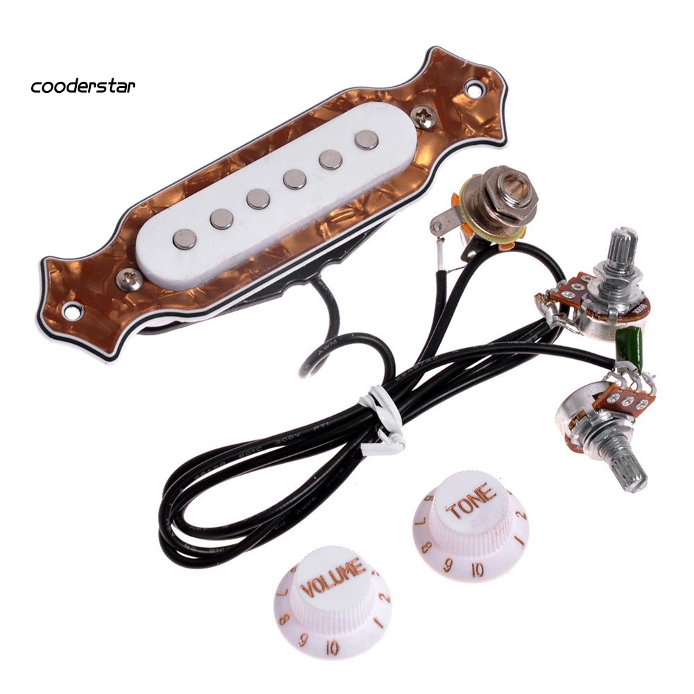 Bộ Dây Pickup Lõi Đơn 6 Dây Kèm Chậu Âm Lượng Cho Đàn Guitar