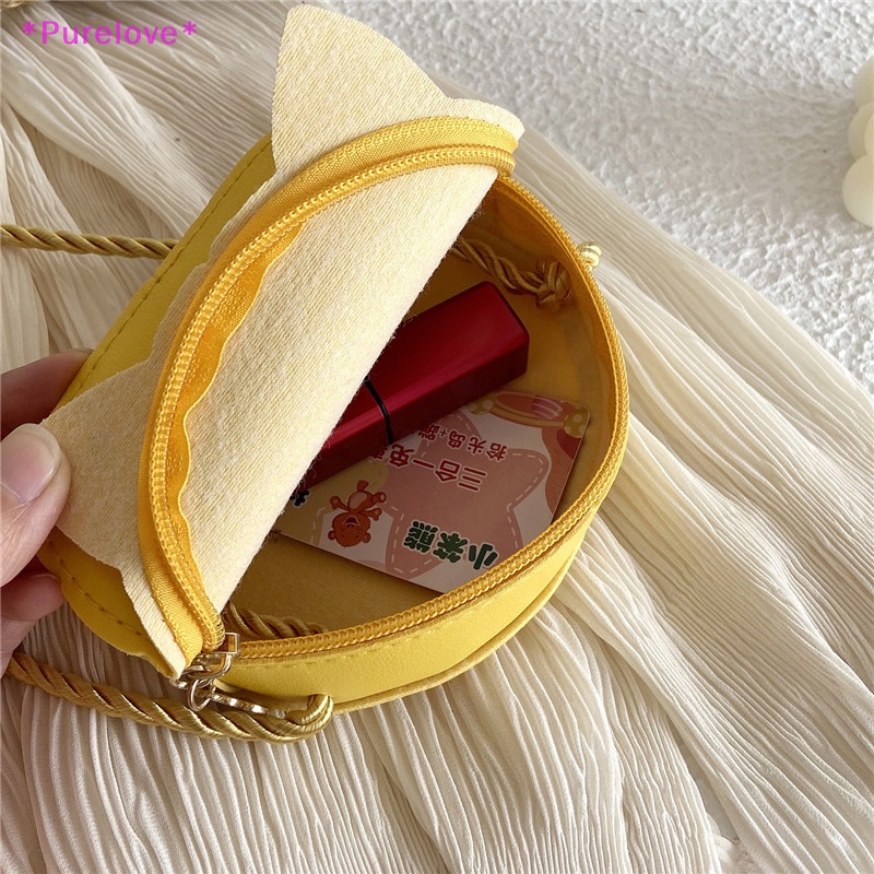 Túi Đeo Chéo Mini Có Khóa Kéo In Hình Mèo Dễ Thương Thời Trang Mùa Hè Cho Bé Trai Và Gái Mới