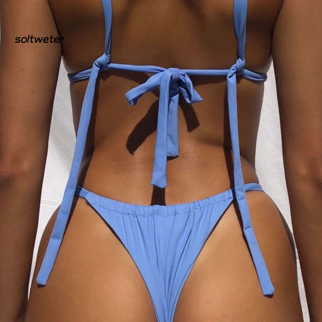 Bộ Bikini Tam Giác Cổ Chữ V Nâng Ngực Và Quần Lọt Khe Eo Cao Thời Trang Mùa Hè Quyến Rũ Cho Nữ