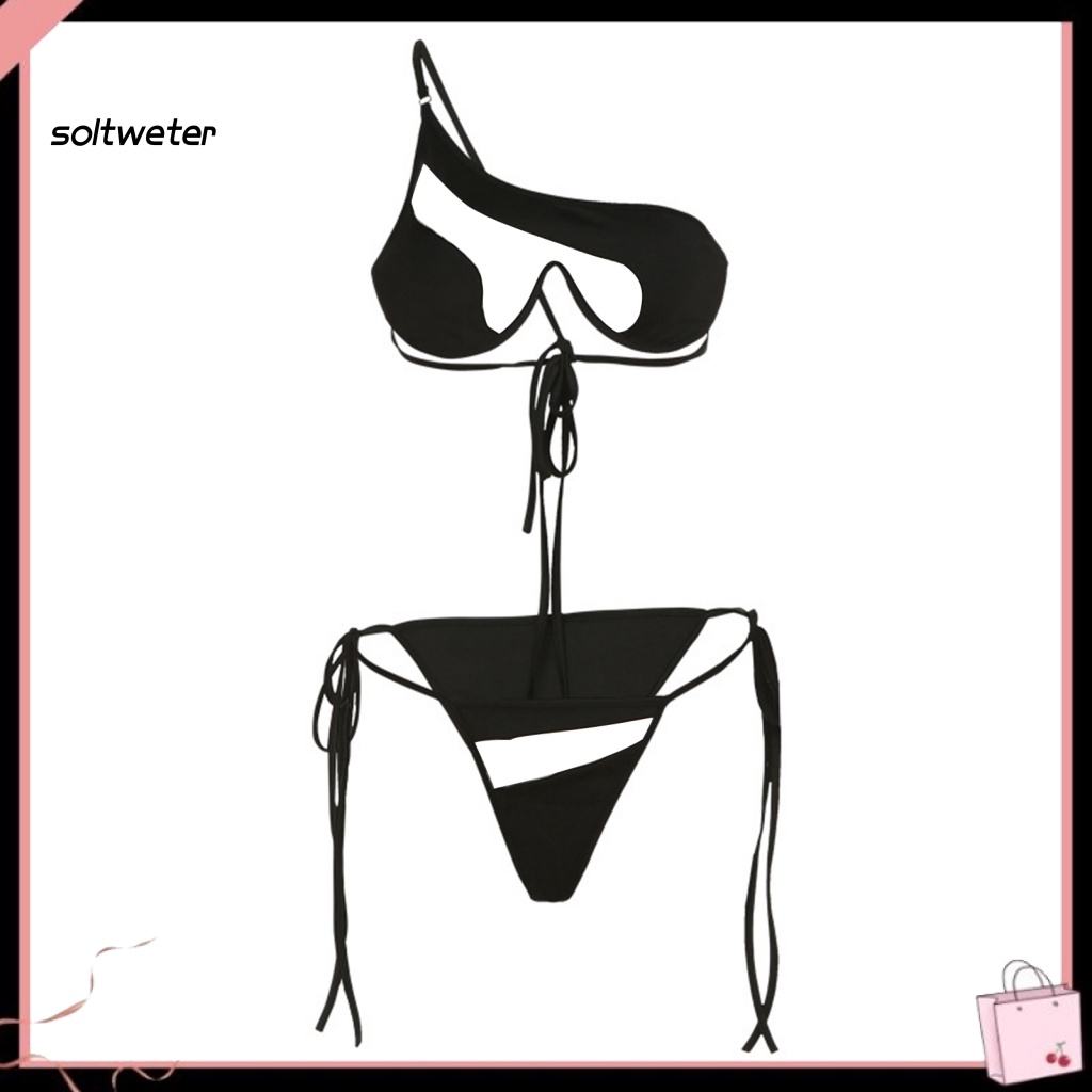 Bộ Bikini 2 Mảnh Phối Lưới Lưng Cao Có Thể Điều Chỉnh Quyến Rũ Cho Nữ