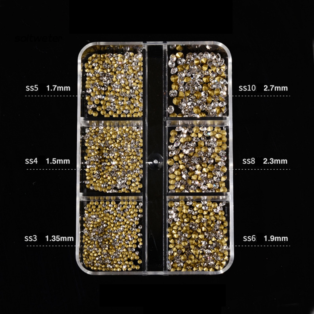 Bộ 1000 Hạt Đá Đính Trang Trí Móng Tay 3D Lấp Lánh Charms