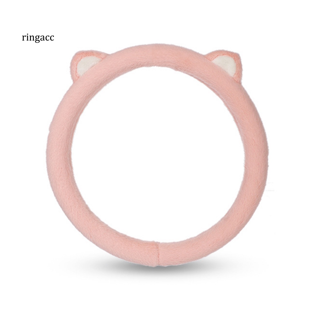 Vỏ Bọc Vô Lăng Xe Hơi Hình Tai Mèo Phủ Lông Dễ Thương Thoải Mái Chống Lạnh Trang Trí Nội Thất