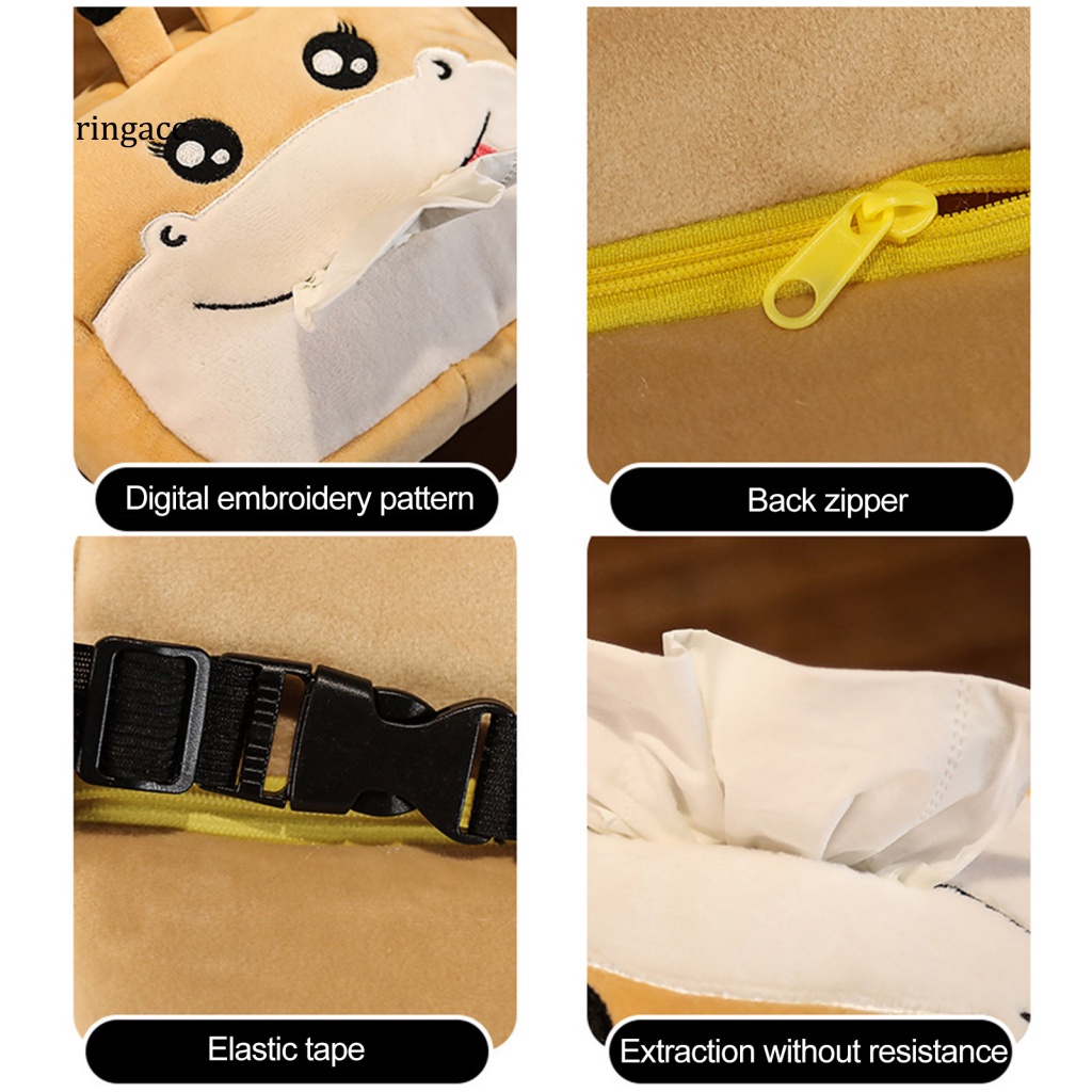 Rga Hộp Đựng Khăn Giấy Co Giãn Có Khóa Kéo Hình Cá Voi Khủng Long Đáng Yêu Cho Xe Hơi