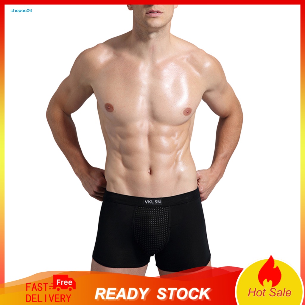 Quần Lót Boxer Màu Trơn Hít Nam Châm Hình Chữ U Thấm Hút Mồ Hôi Plus Size Cho Nam