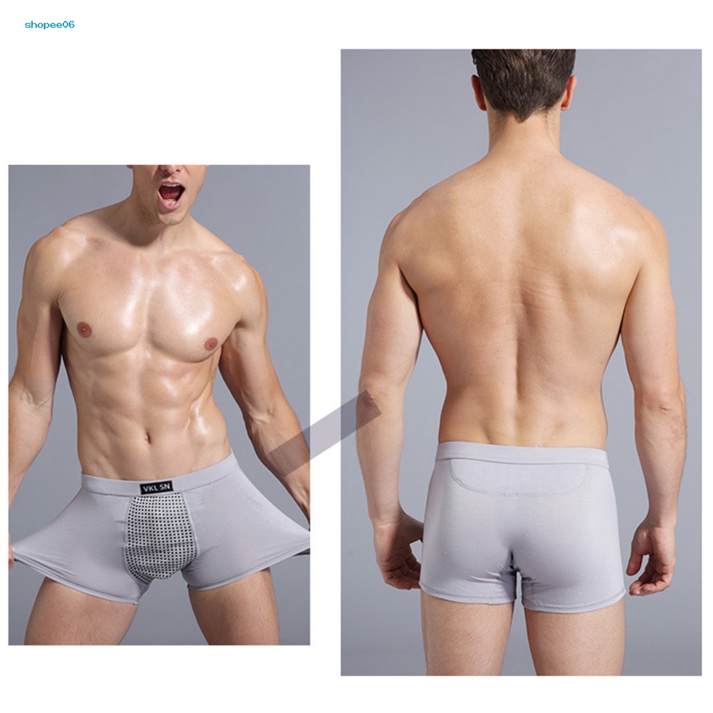 Quần Lót Boxer Màu Trơn Hít Nam Châm Hình Chữ U Thấm Hút Mồ Hôi Plus Size Cho Nam