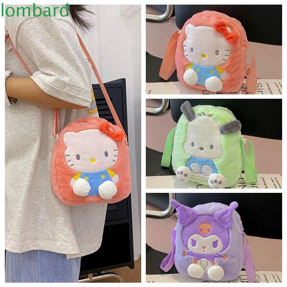 LOMBARD Túi Đựng Điện Thoại Đeo Chéo Kuromi Bằng Vải Bông Hình Cinnamoroll Melody Dễ Thương Cho Nữ