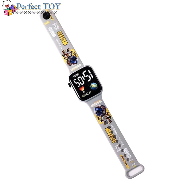 Đồng Hồ Điện Tử Đeo Tay Mặt Vuông Họa Tiết Hoạt Hình Cho Học Sinh