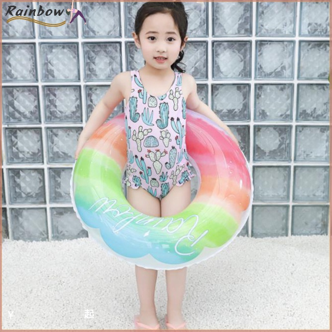 Phao Bơi Bơm Hơi Dày Dặn Màu Gradient Độc Đáo