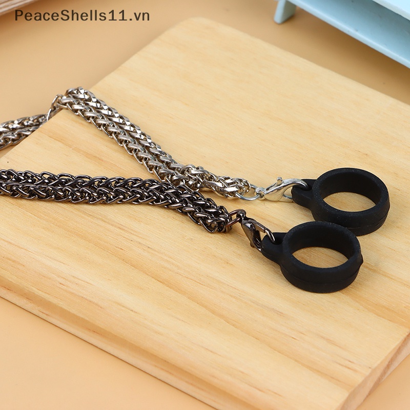 Vòng Đeo Tay / Nhẫn Bằng Silicone Phối Dây Xích Kim Loại Chống Rơi