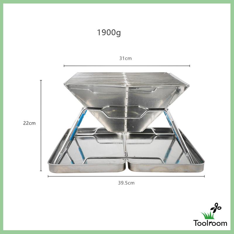 Vỉ Nướng Bbq Bằng Thép Không Gỉ Có Thể Gấp Gọn Tiện Dụng Cho Gia Đình / Đi Biển / Cắm Trại