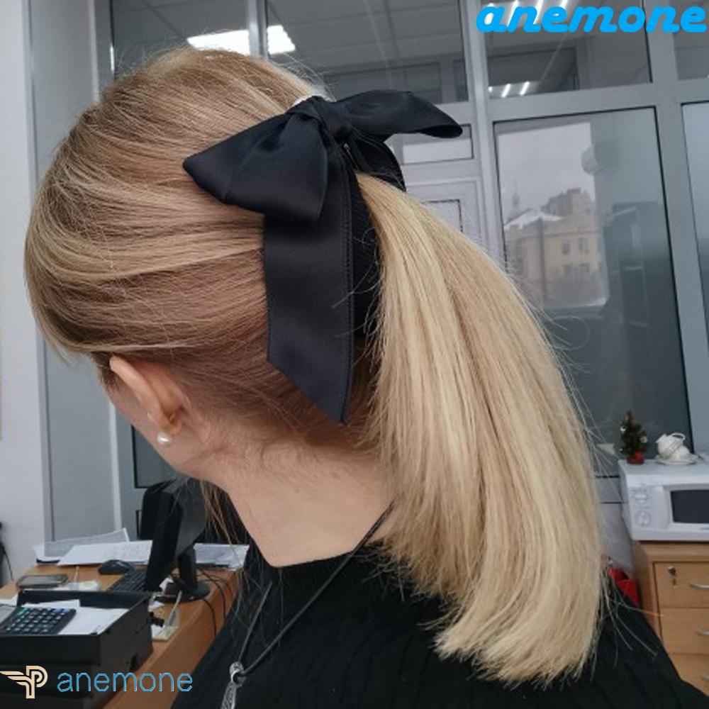 ANEMONE Giá Đỡ Kẹp Tóc Đuôi Ngựa Màu Trơn Phong Cách Hàn Quốc Ngọt Ngào Cho Nữ