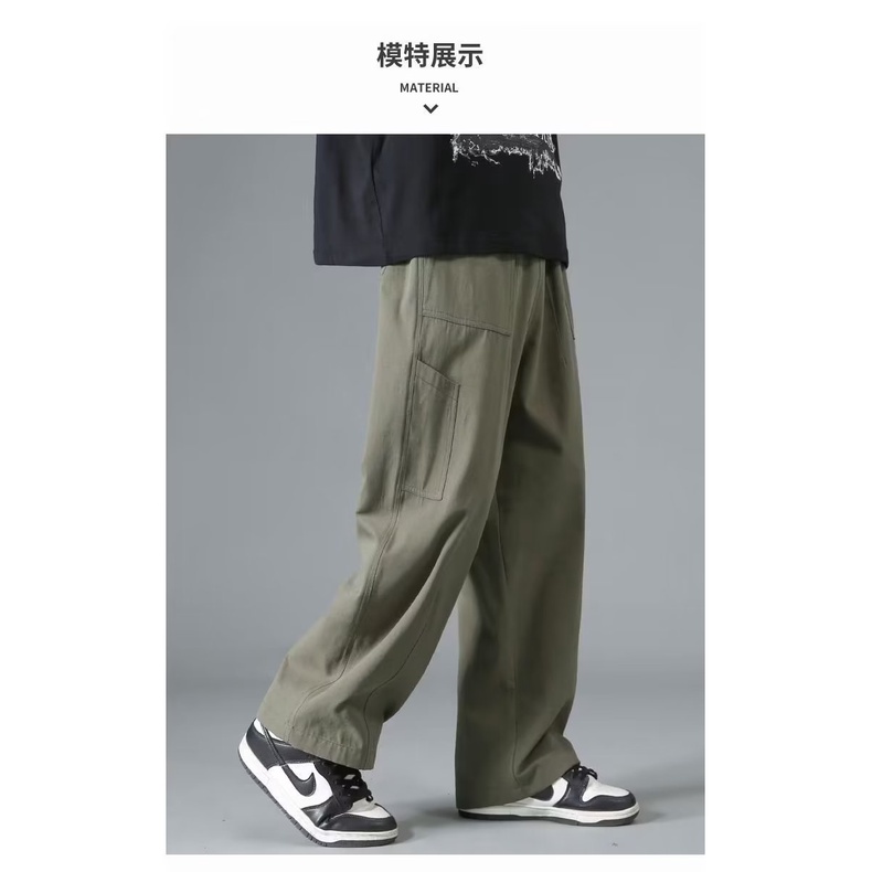 Quần Dài Ống Rộng Plus Size Phong Cách Nhật Bản Thời Trang Xuân Hè Cho Nam