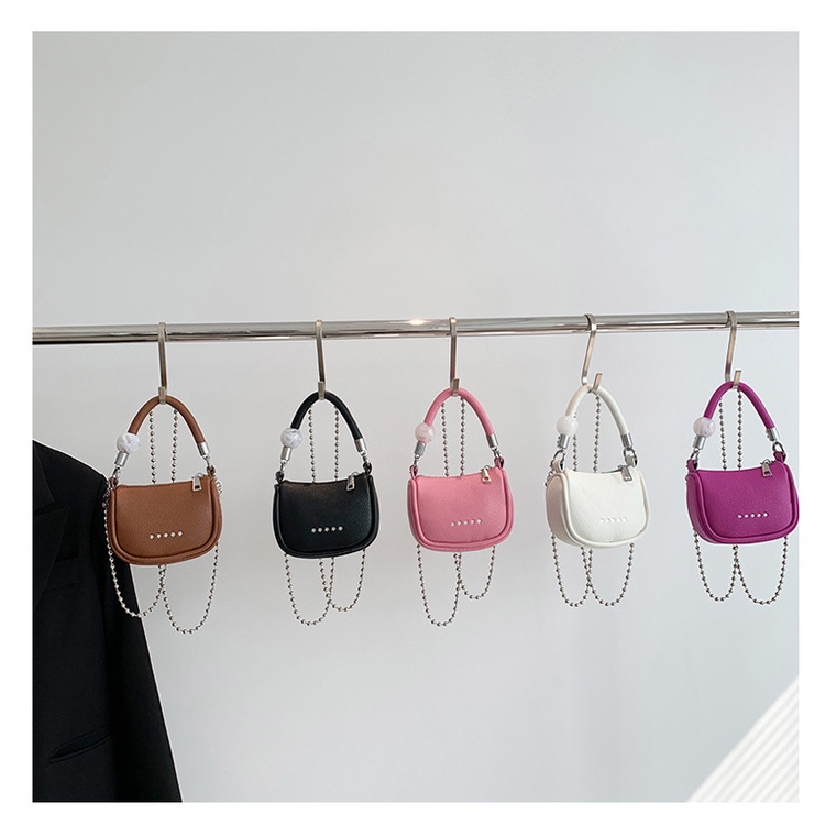 Túi Đeo Chéo Mini Phối Dây Đeo Sợi Xích Thời Trang Sang Trọng Cho Nữ