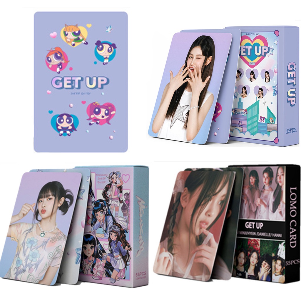 55pcs/box NJ 2023 New Album GET UP Photocards DANIELLE HANNI HAERIN HYEIN MINJI Lomo Card NJ Kpop Postcards New Arrivals