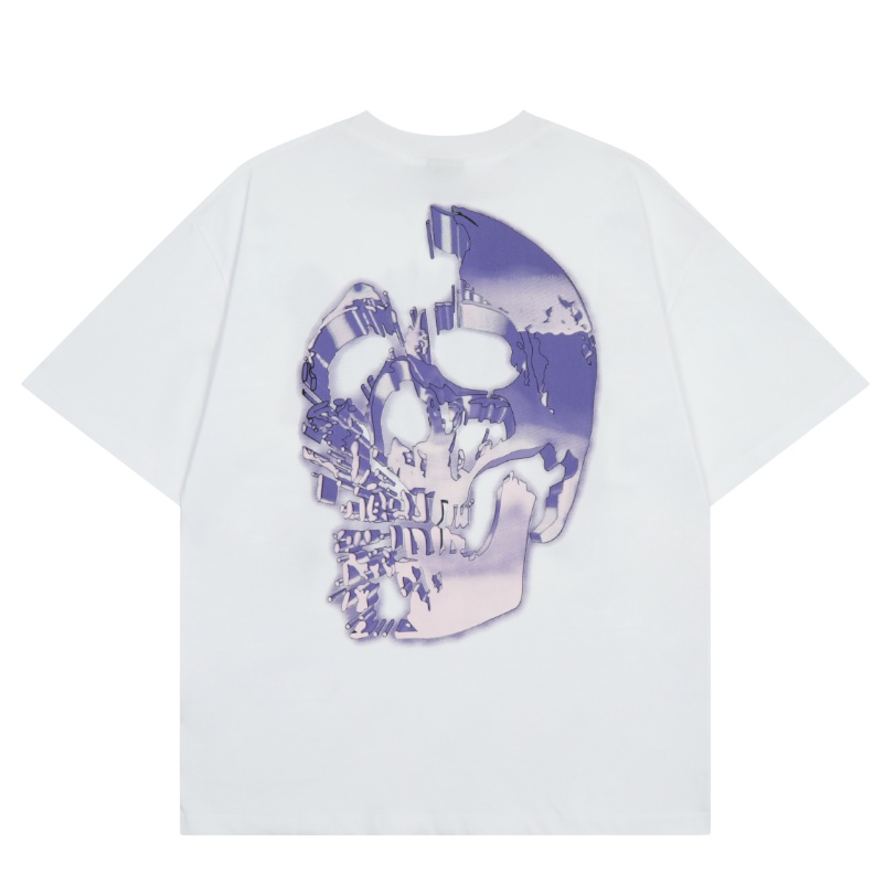 Trả Thù Áo Thun Cotton Tay Ngắn Dáng Rộng In Hình Đầu Lâu Cơ Khí Phong Cách Hip Hop Đường Phố Đơn Giản Thoải Mái Mùa Hè Cho Cặp Đôi