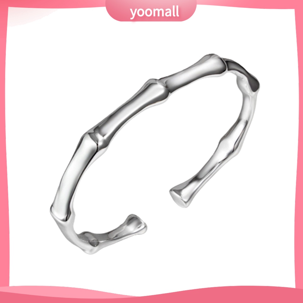 Vòng Tay Dạng Hở Mạ Bạc Hình Cây Tre Thời Trang Cho Nữ