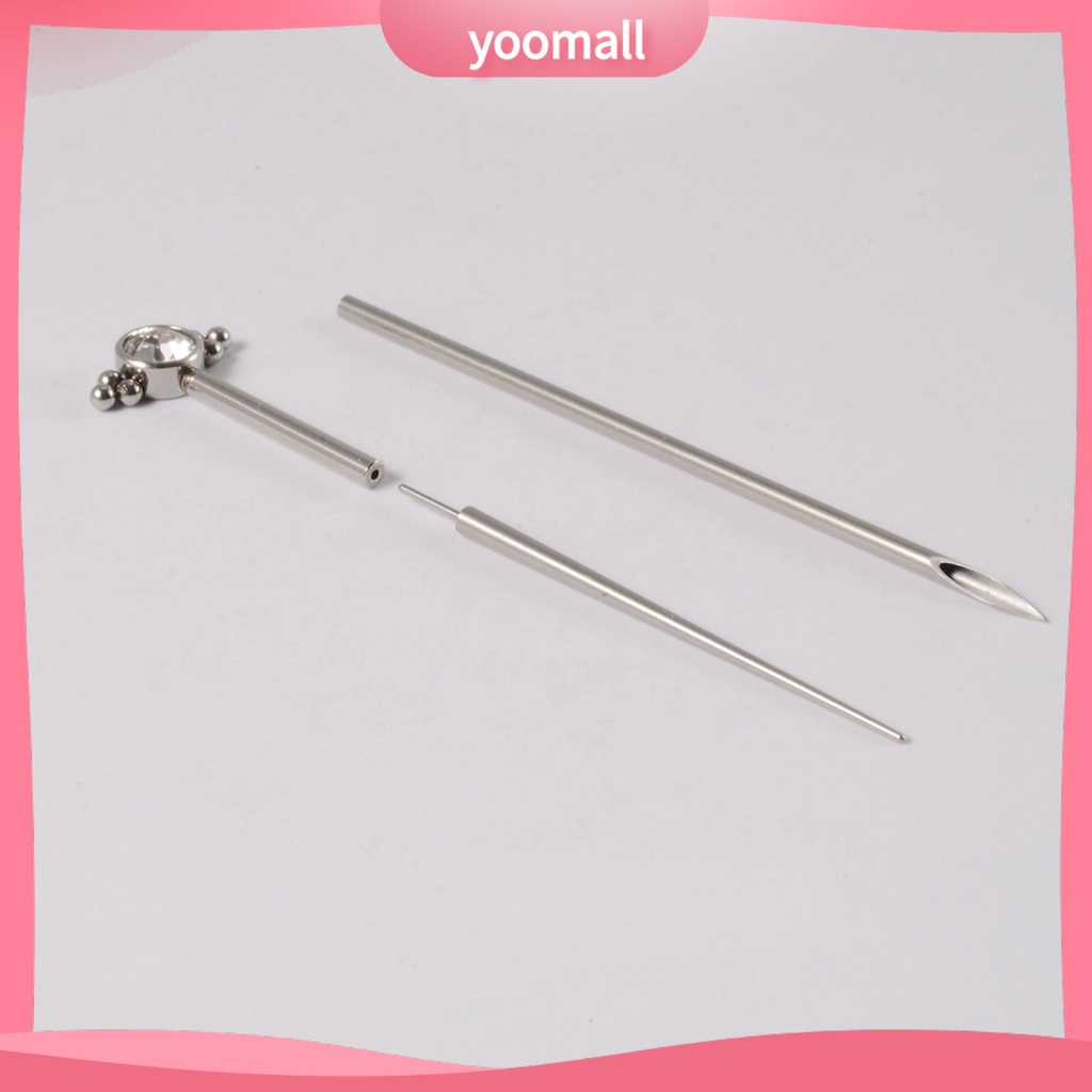 Bộ 3 Khuyên Xỏ Mũi / Tai / Mũi Bằng Thép Không Gỉ Độ Bền Cao Không Đau Có Thể Tái Sử Dụng