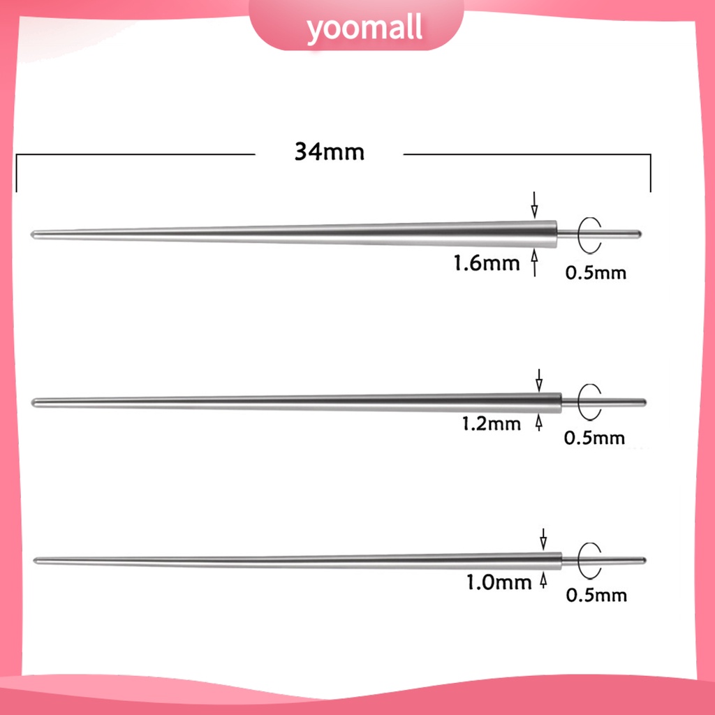 Bộ 3 Khuyên Xỏ Mũi / Tai / Mũi Bằng Thép Không Gỉ Độ Bền Cao Không Đau Có Thể Tái Sử Dụng