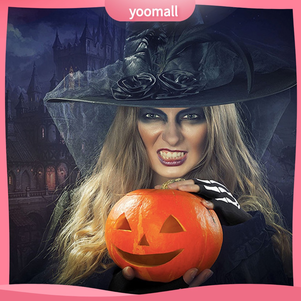 1 Đôi Găng Tay Dệt Kim Hở Ngón Phát Sáng Trong Bóng Tối Hóa Trang Halloween Cho Người Lớn