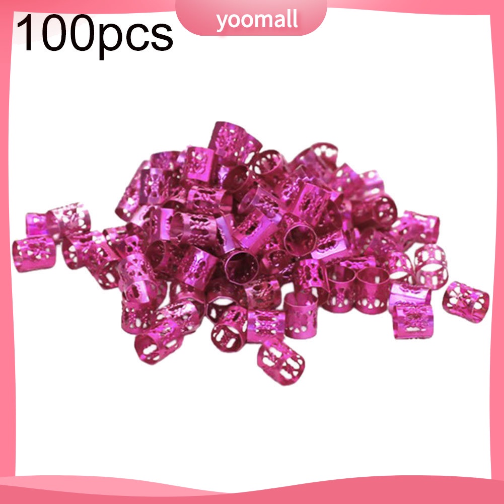 Set 100 Vòng Kẹp Xỏ Hạt Làm Tóc Thắt Bím Điều Chỉnh Được