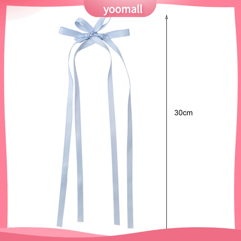 Kẹp Tóc Thắt Nơ Ruy Băng Màu Trơn Hai Lớp Chống Trượt Trọng Lượng Nhẹ Cho Nữ