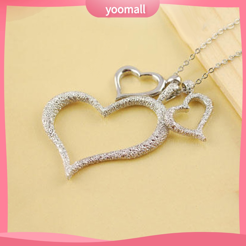 Vòng cổ Mặt Trái Tim Ba Lớp Thời Trang Cho Nữ