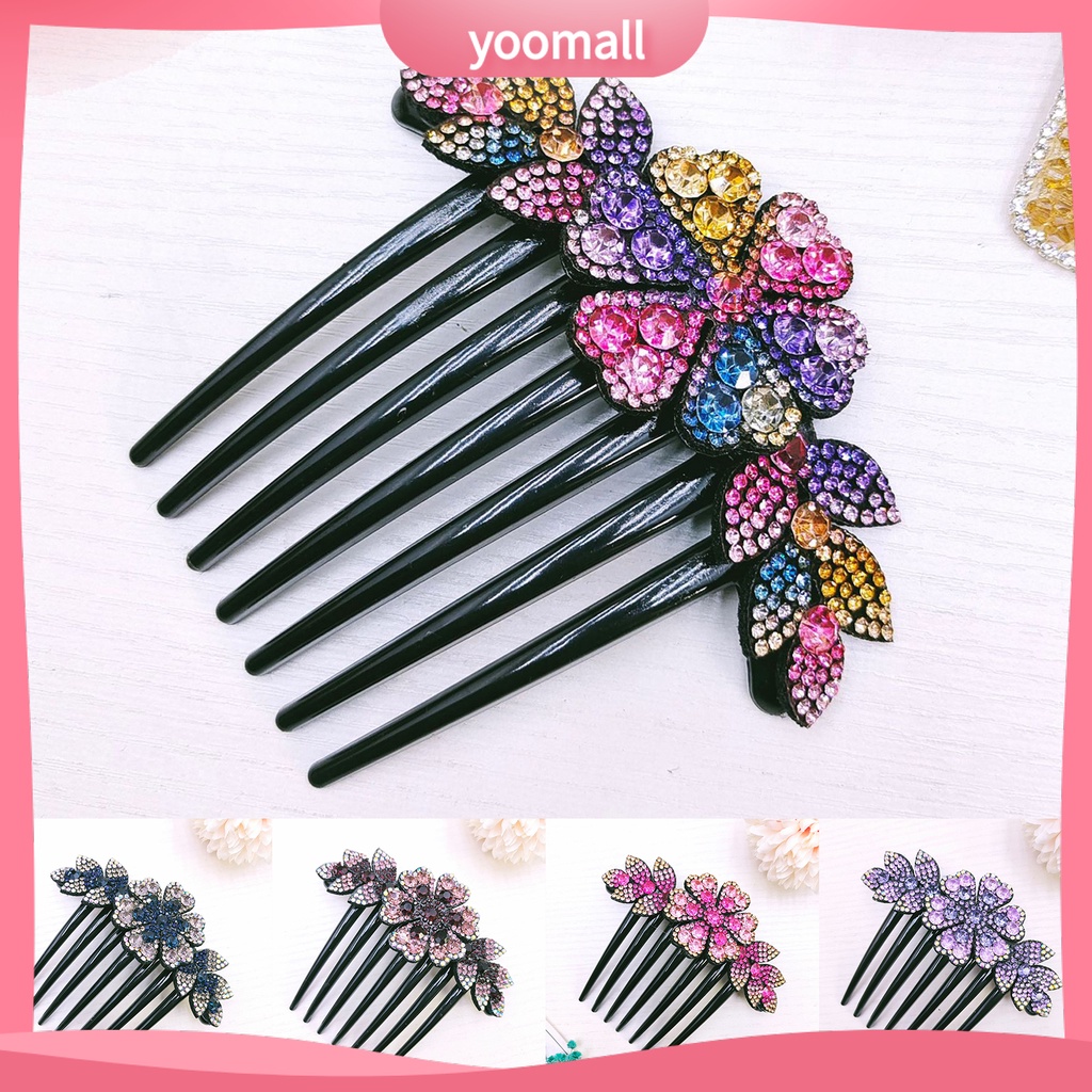 Lược Cài Tóc Đính Đá Chống Trượt Phong Cách Hàn Quốc Cho Cô Dâu