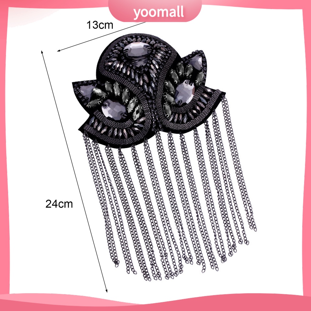 Huy Hiệu Cài Áo Dây Xích Tua Rua Đính Đá Thủ Công Phong Cách Punk Cổ Điển Thời Trang