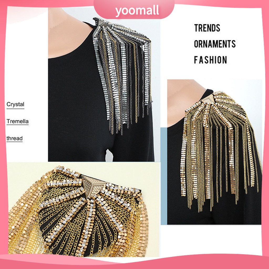 Ghim Cài Áo Kim Loại Đính Đá Phối Tua Rua Dài Thanh Lịch Cho Nam Nữ