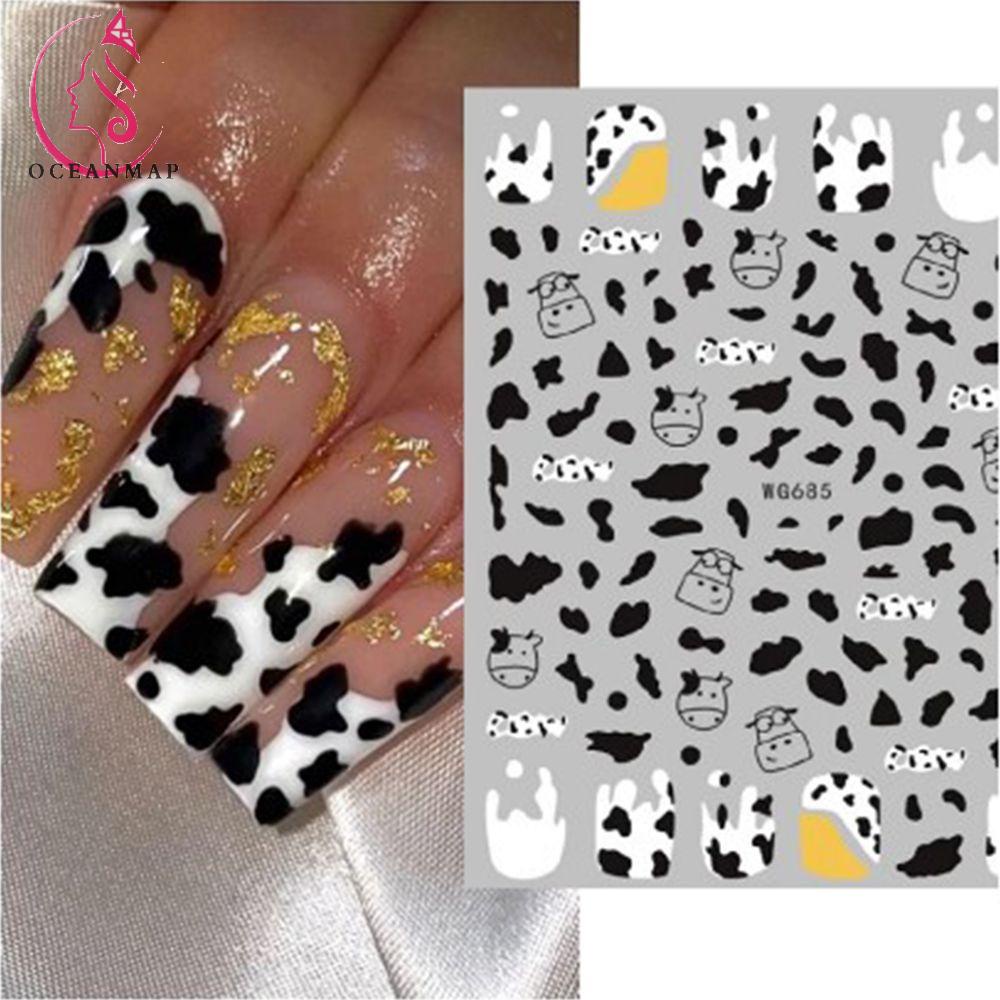 OCEANMAP Miếng Dán Trang Trí Móng Tay 3D Chống Nước Hình Bướm