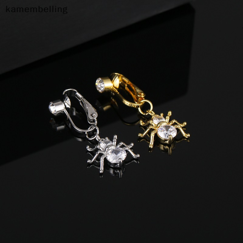 Kamembelling Khuyên Rốn Hình Nhện Đính Đá Zircon Giả Không Cần Đục Lỗ Bằng Đồng Gợi Cảm Cho Nữ EN