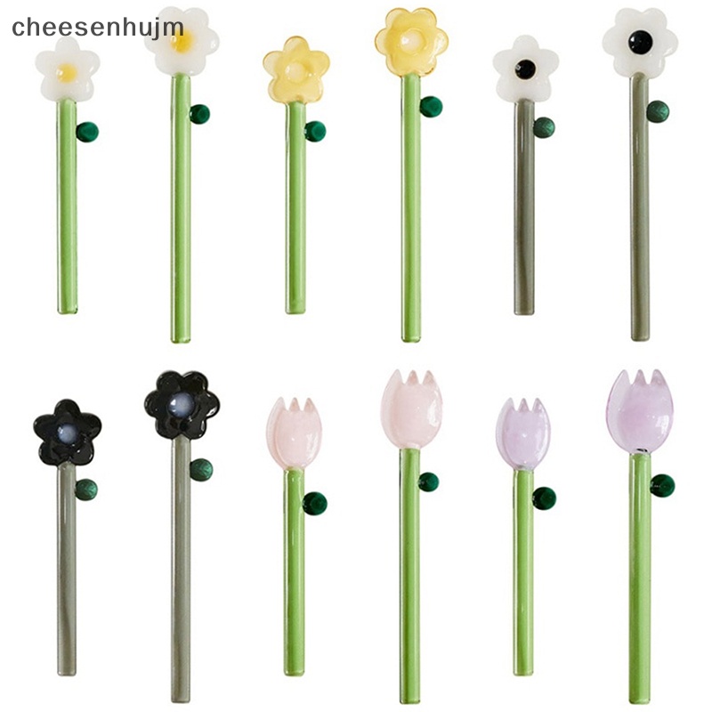 Muỗng Khuấy Cà Phê Bằng Thủy Tinh Trong Suốt Hình Hoa