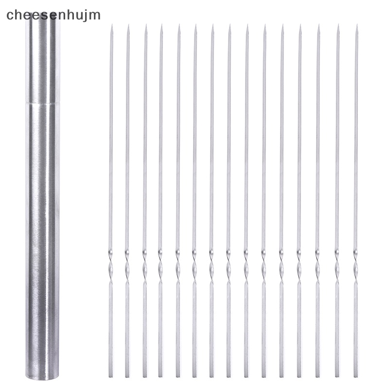 Bộ 15 Cái Xiên Nướng BBQ Bằng Thép Không Gỉ Tái Sử Dụng Được Kèm Hộp Đựng