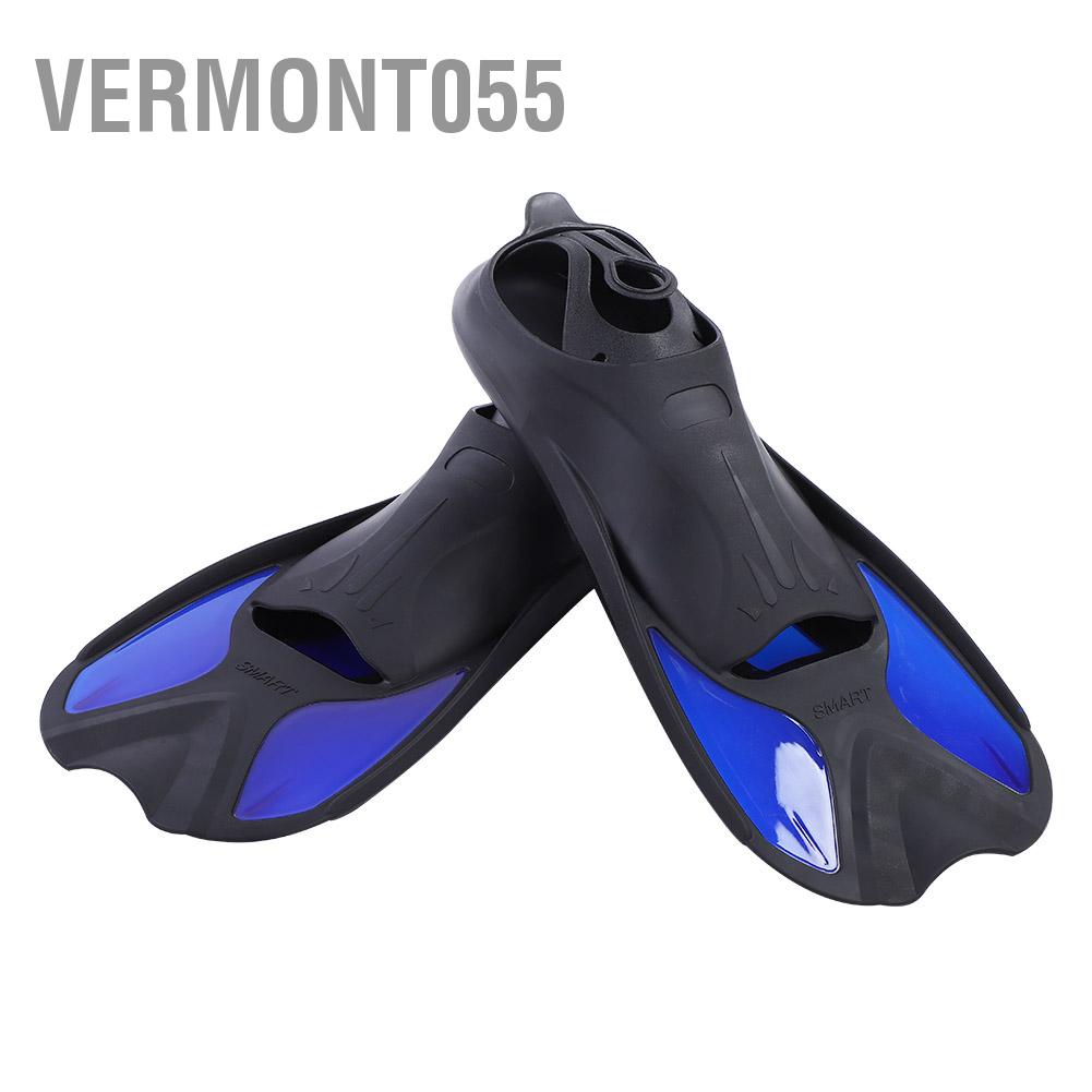 Vermont055 Nam Nữ Bơi Vây Chân Lặn Gót Hở Ống Thở Có Thể Điều Chỉnh Màu Xanh