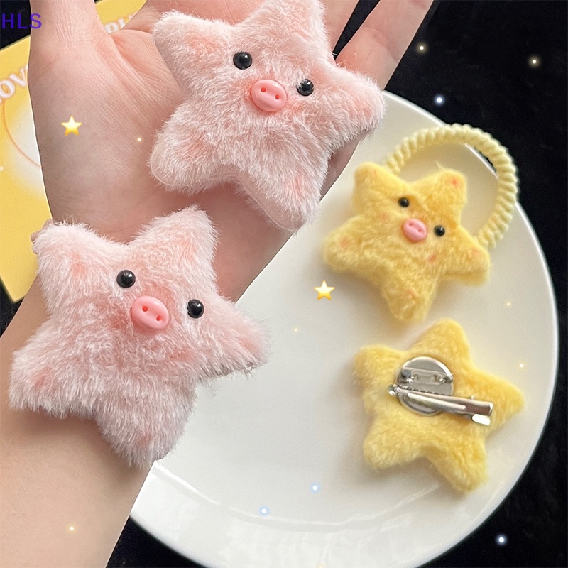 Kẹp Tóc Hình Ngôi Sao Phủ Lông Xù Đáng Yêu Dành Cho Bé Gái