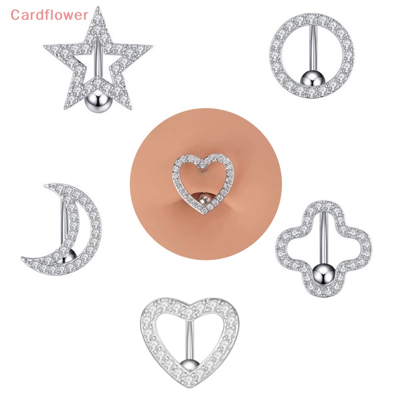 Khuyên Rốn Bằng Thép Không Gỉ Hình Trăng Sao / Trái Tim / Hoa Thời Trang Cho Nữ