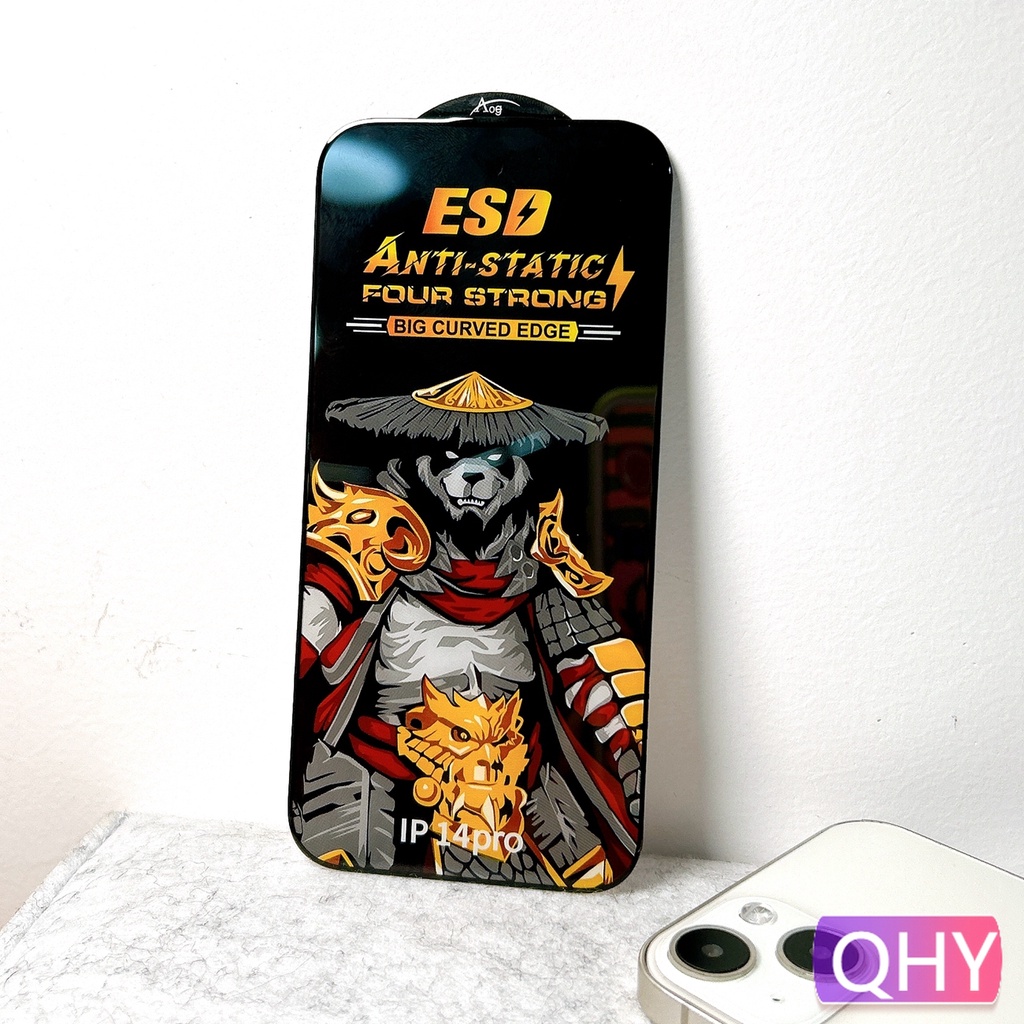 Ốp Điện Thoại Mặt Kính Cường Lực Chống Dấu Vân Tay Hình Gấu Trúc Cho iphone 15 14 12 7 8 11 pro max 13 mini plus x xr