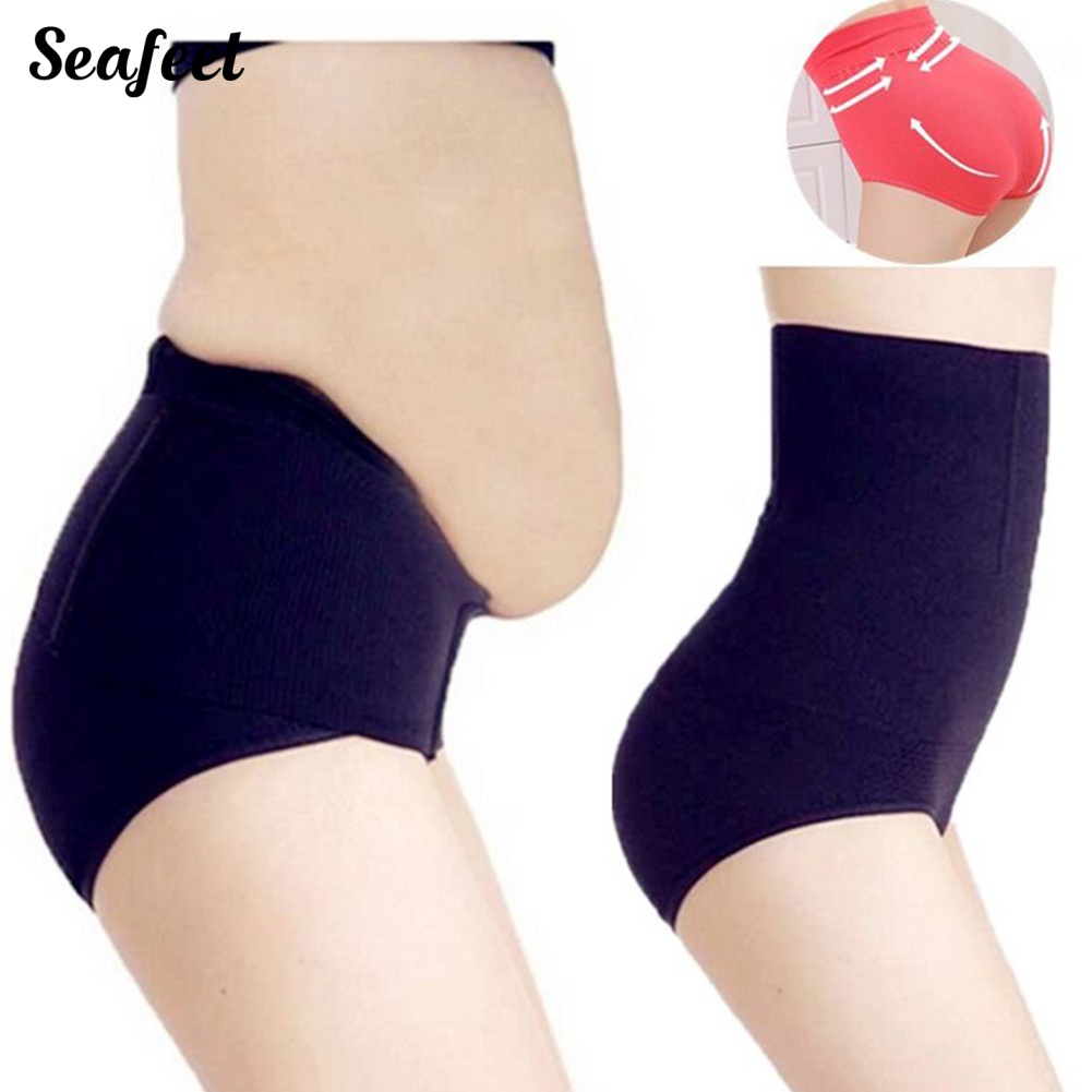 Quần Lót Màu Sắc Trơn Lưng Cao Định Hình Eo Không Đường May Cho Nữ