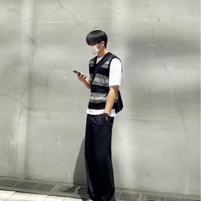 Áo Len Không Tay Cổ Chữ V Thời Trang Hàn Quốc Cho Nam